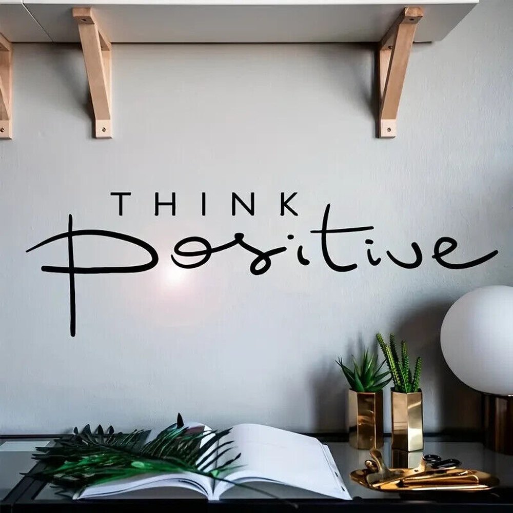 "Think Positive" Motivational Wall Decal 6.9" x 22.4" Home & Garden:Home Décor:Decals, Stickers & Vinyl Art Style Your Walls